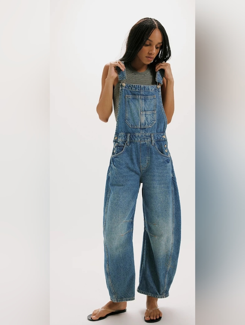 NWT Free People Good Luck Barrel Overalls* Size XL